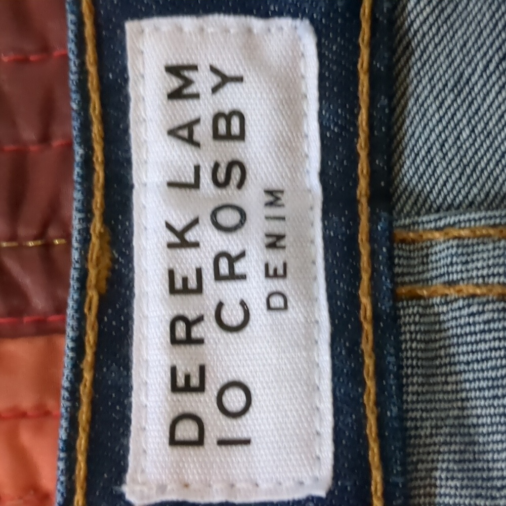 DEREK LAM* Crosby 10 'Devi' mid rise authentic skinny jean medium wash 15" flat - Picture 6 of 11